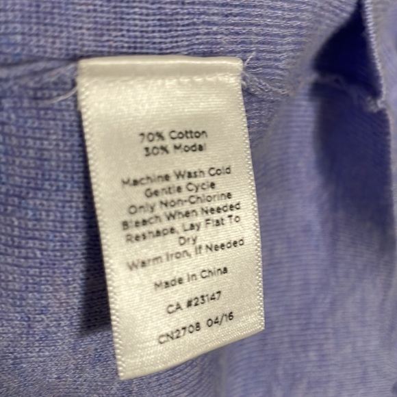 Talbots Cotton Blend Violet Round Neck Elbow Length Sleeves Sweater Top Size L - Picture 12 of 12